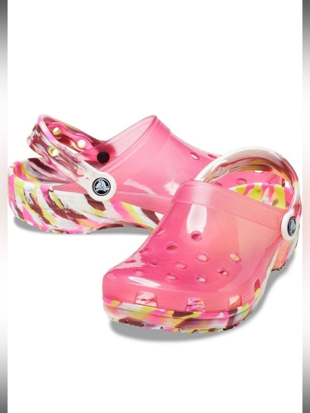 Crocs Classic Translucent Marbled Clog Size 9 Pink